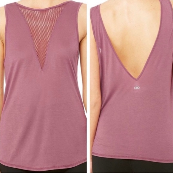 ALO Women's Mauve Sleeveless Top SMALL - Picture 2 of 6